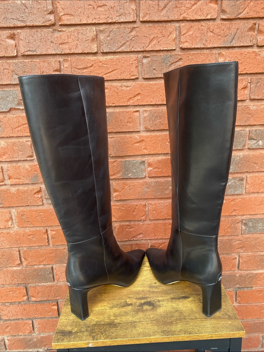NEW Sam Edelman Knee-High Black Leather Boots 12 - Picture 5 of 11